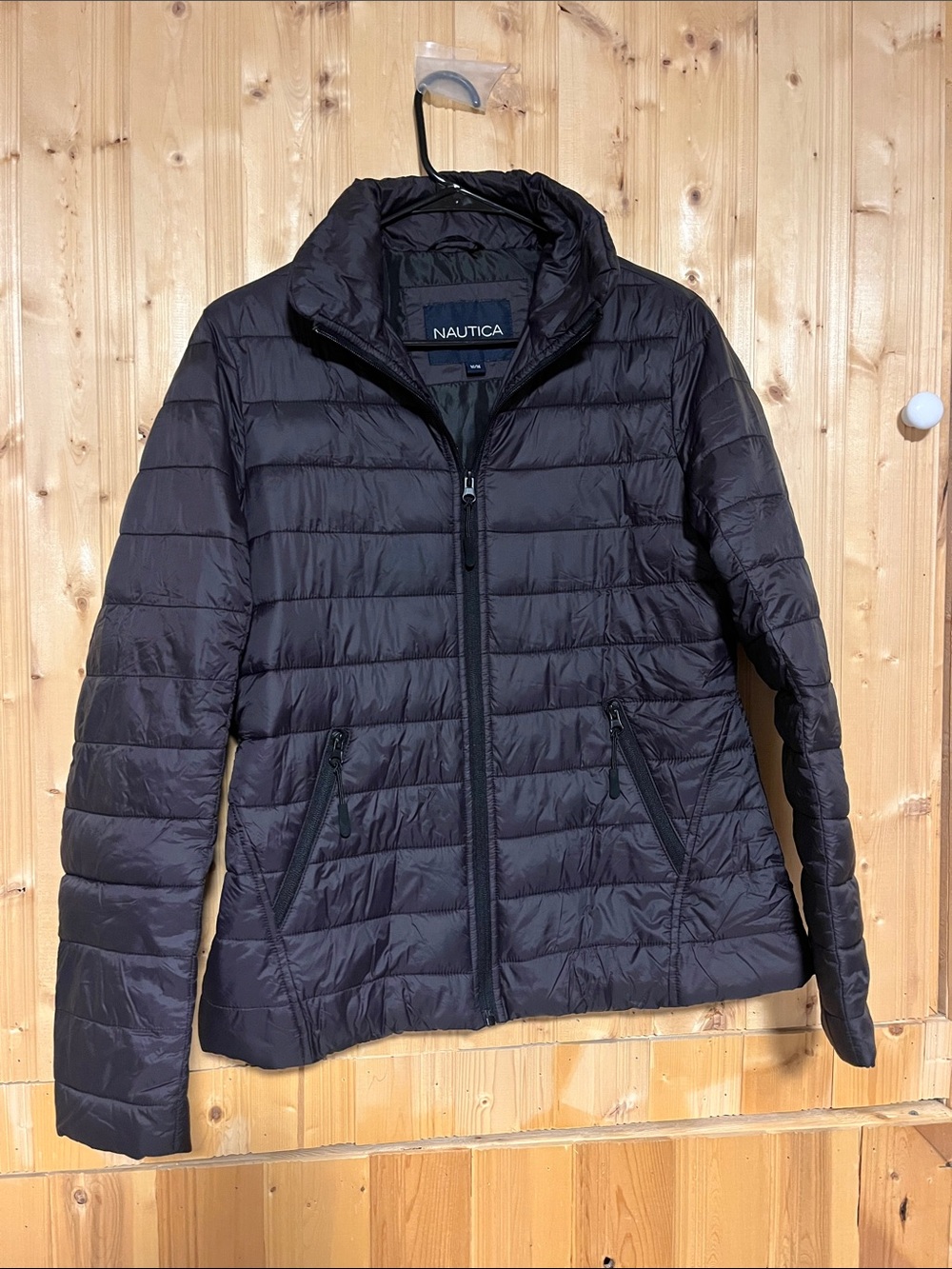 Nautica Women's Quilted Black Packable Puffer Jacket
